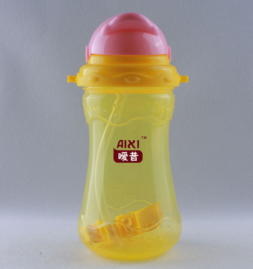 噯昔兒童吸管水壺黃色