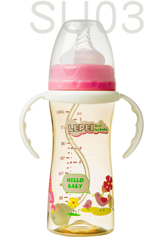 樂陪嬰兒紅色PPSU寬口奶瓶